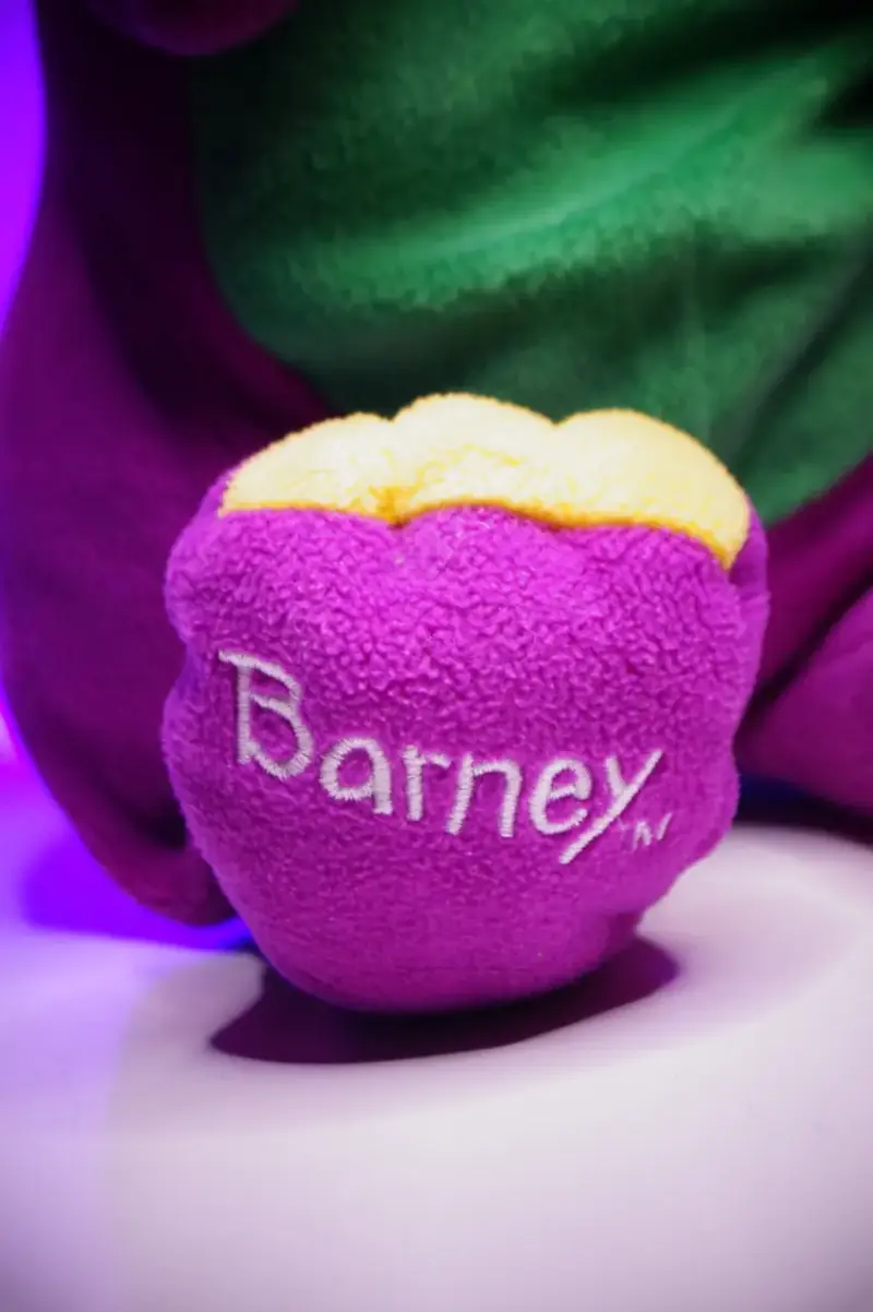 Peluche Barney Dinosaurio con sonido en español - 4