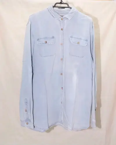 Camisa Denim mezclilla RFK L - Celeste - miniatura 1