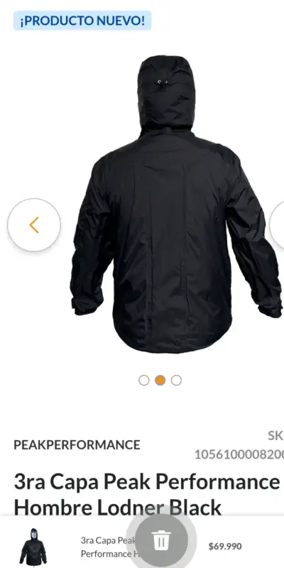 Chaqueta Impermeable Peak Performance Hombre Negra - miniatura 1