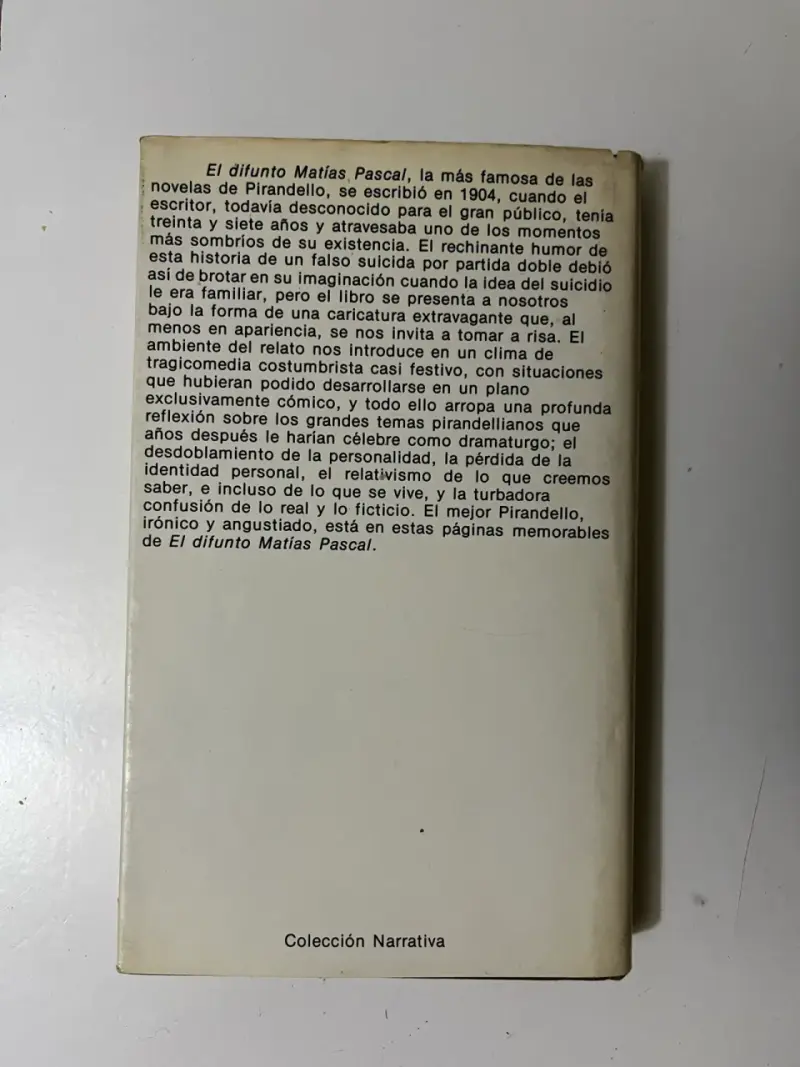 Libro 'El difunto Matías Pascal' de Luigi Pirandello - 3