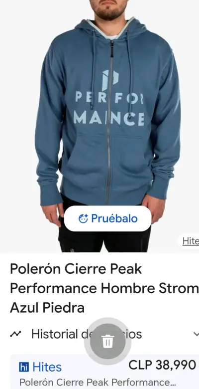 Polerón Hombre Peak Performance Azul Piedra - miniatura 1