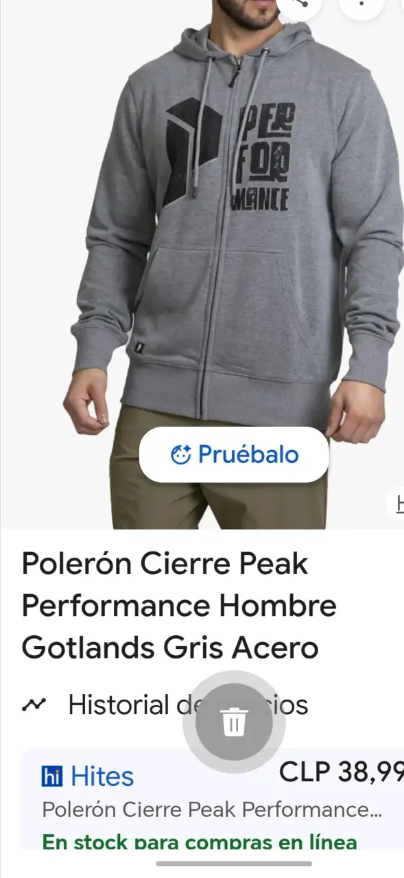 Polerón Hombre Peak Performance Azul Piedra - 2