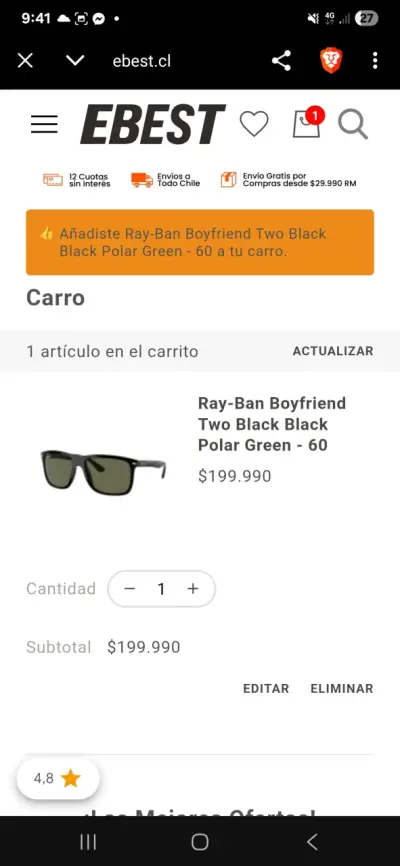 Gafas de Sol Ray-Ban Boyfriend Two Polarizadas - miniatura 1