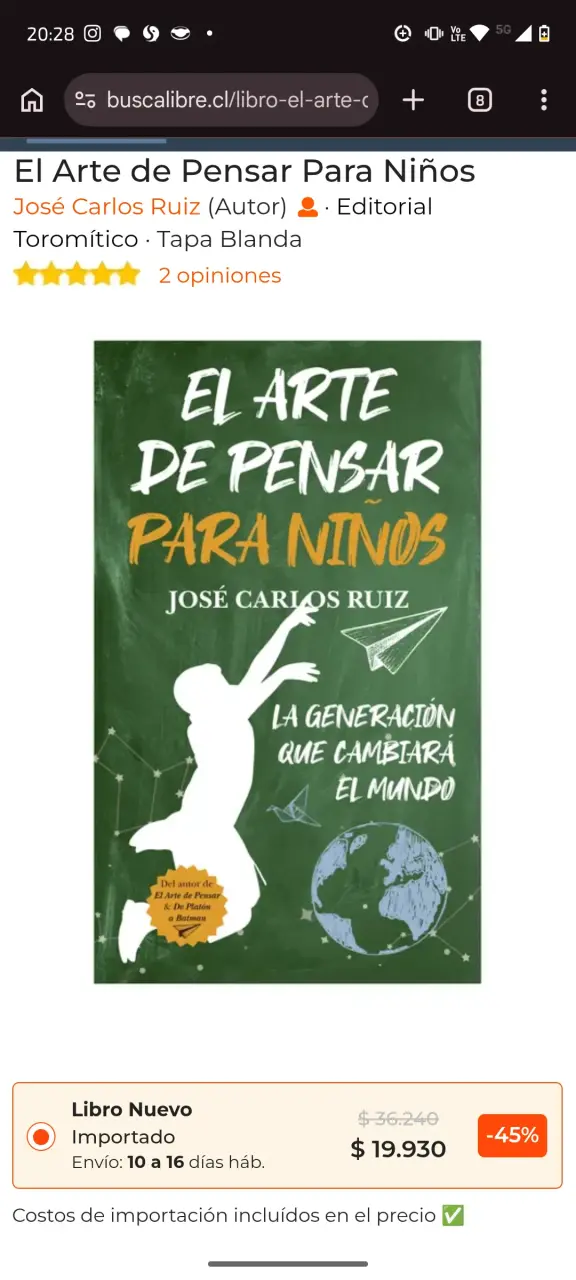 Libro El Arte de Pensar Para Niños de José Carlos Ruiz