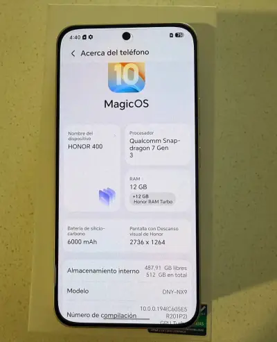 Smartphone Honor 400 con 12GB RAM y 512GB almacenamiento - miniatura 1