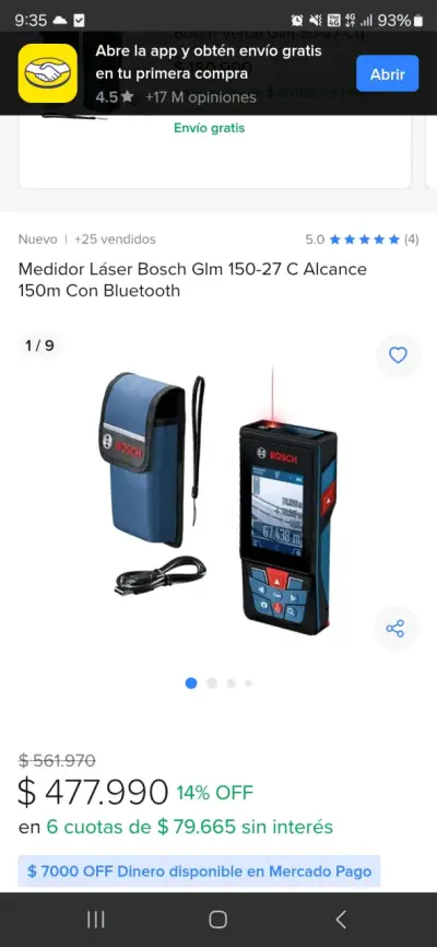 Medidor Láser Bosch GLM 150-27 C con Bluetooth - miniatura 1