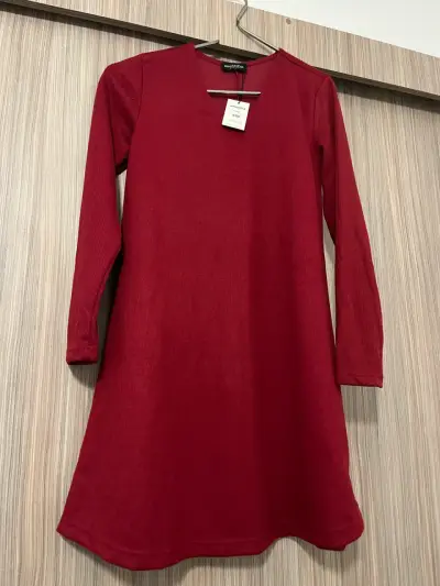 Vestido rojo de lanilla Amanda Moda - miniatura 1