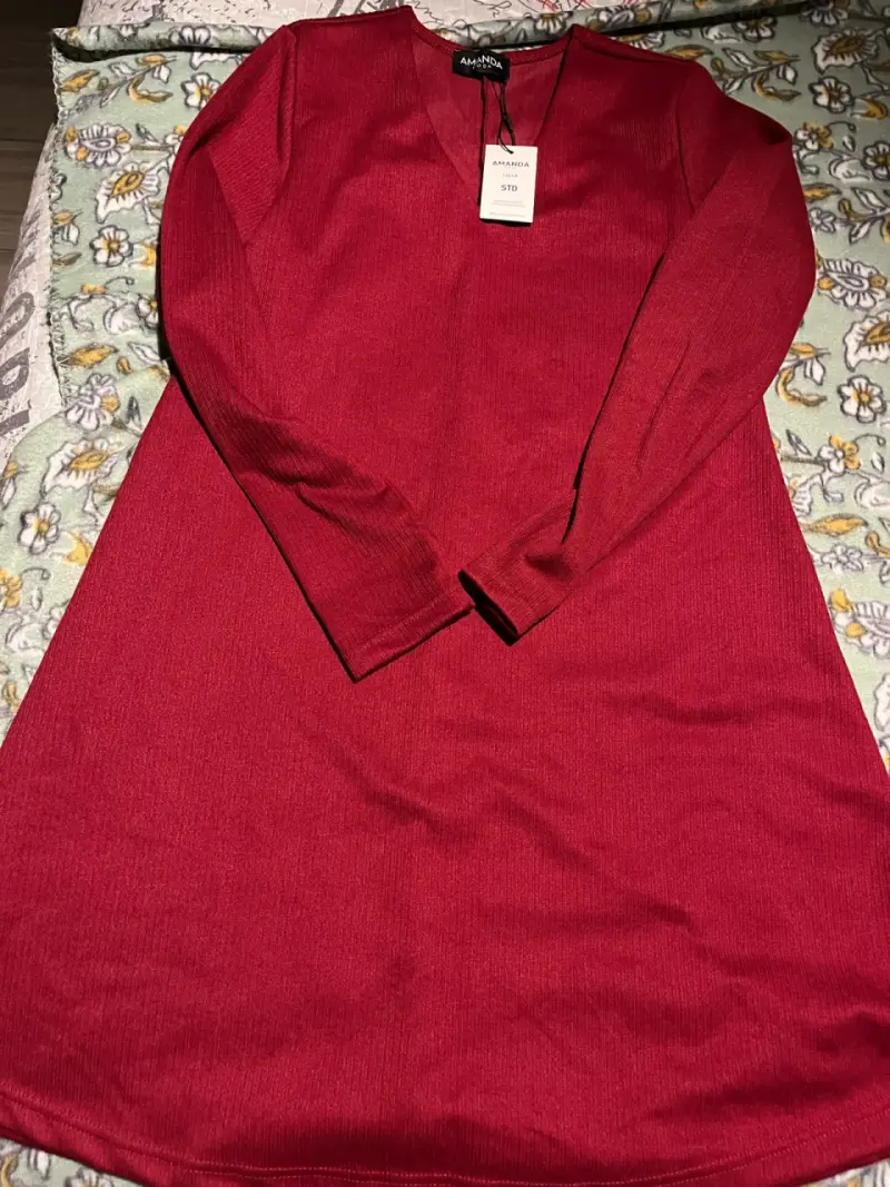 Vestido rojo de lanilla Amanda Moda - 2