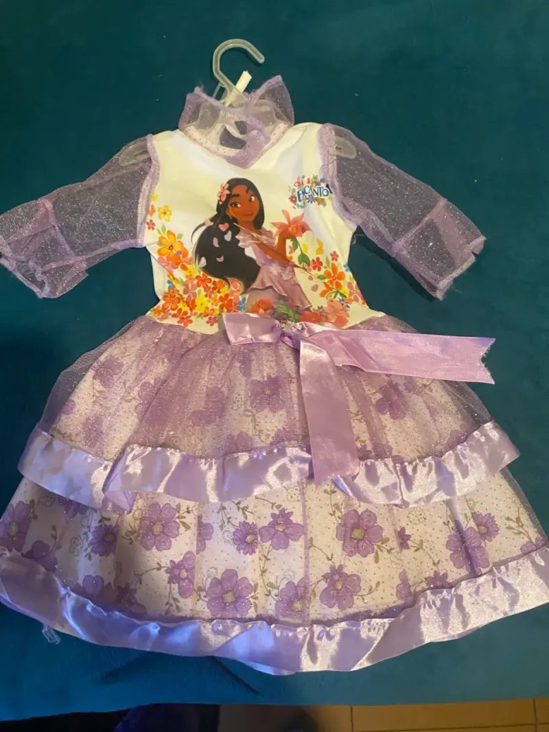 Vestido infantil Encanto con diseño floral y lazo - 1