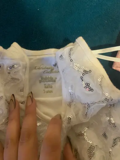 Vestido de fiesta blanco para niña talla 5 años - miniatura 2