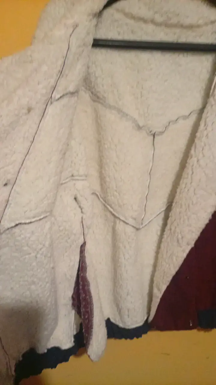 Chaqueta de lana con diseño étnico y forro polar - 4