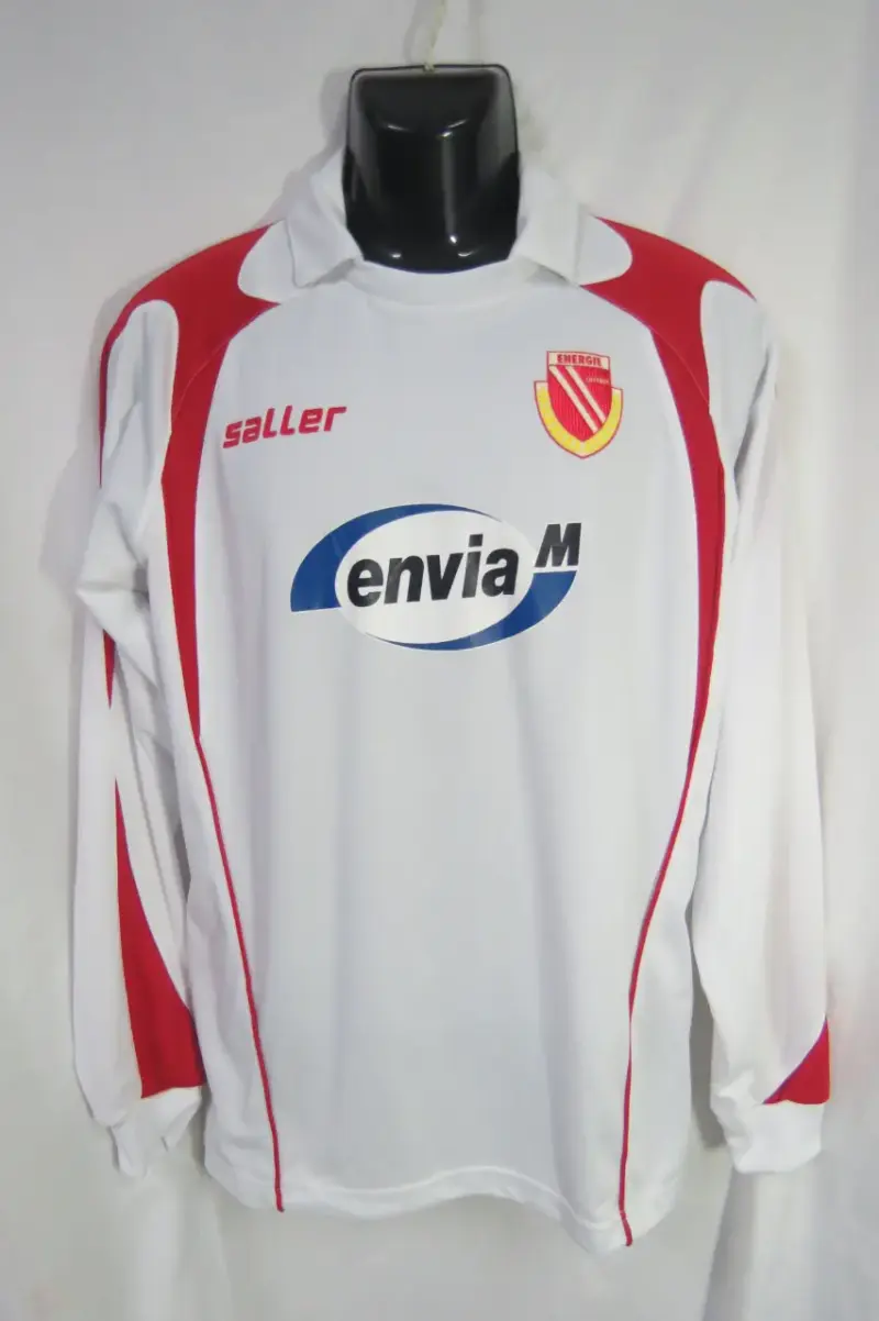 Camiseta deportiva Saller Energie Cottbus blanca y roja - 1