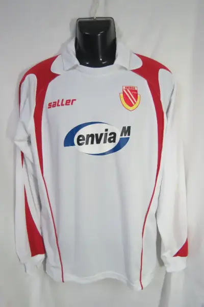 Camiseta deportiva Saller Energie Cottbus blanca y roja - miniatura 2
