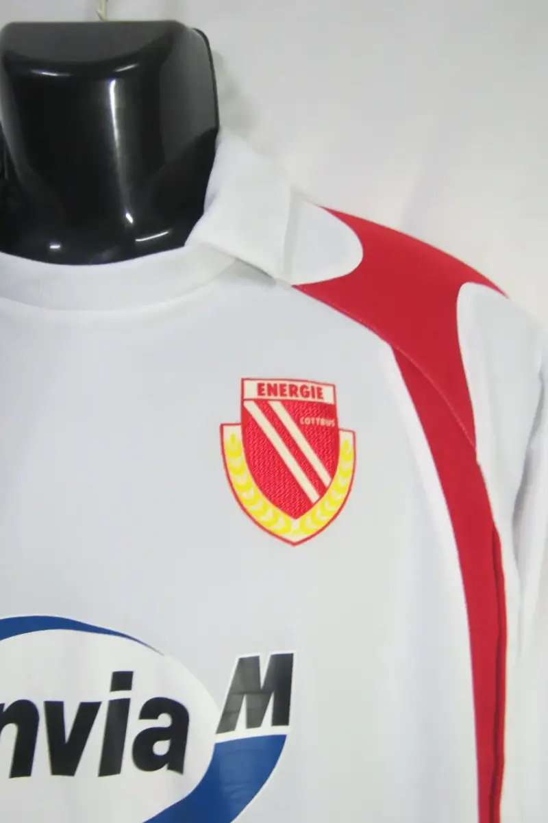 Camiseta deportiva Saller Energie Cottbus blanca y roja - 3