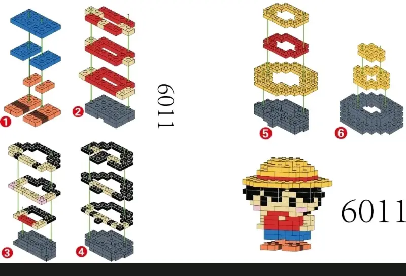 Figura de bloques magnéticos de one piece luffy - 2