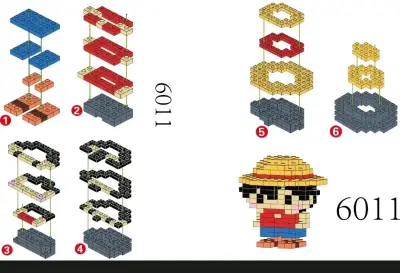 Figura de bloques magnéticos de one piece luffy - miniatura 2