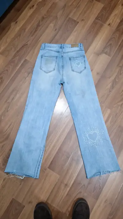 Jeans de niña con diseño de brillos talla 14 - miniatura 2