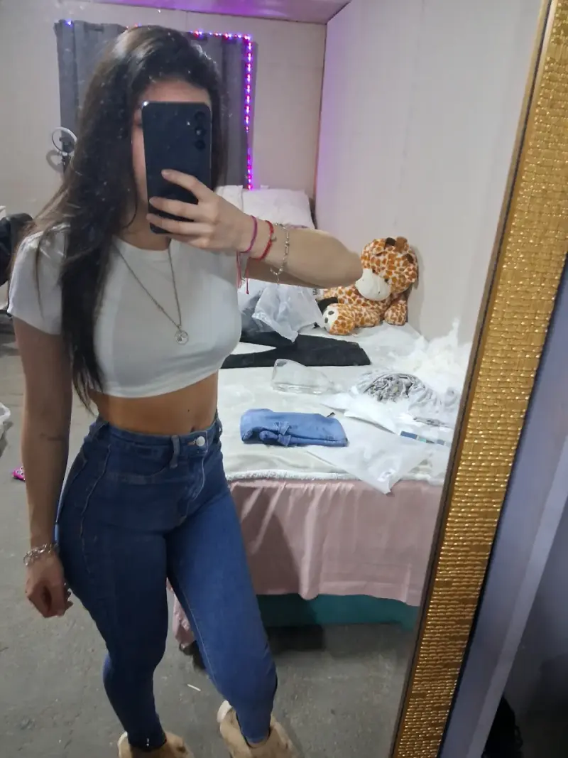 Jeans ajustados de mezclilla azul Zara - 3