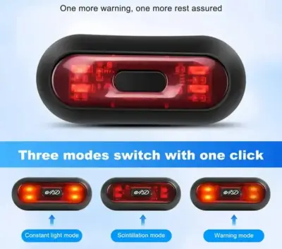 Luz trasera LED para casco moto o bicicleta - miniatura 5