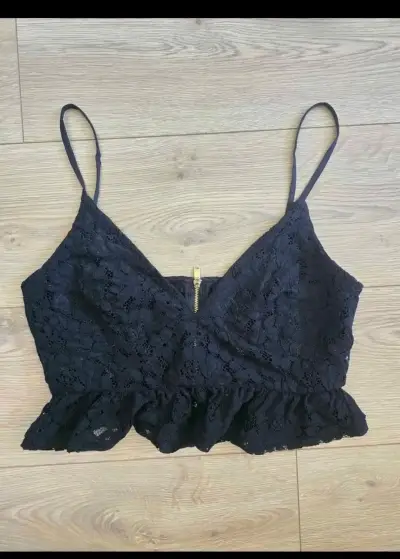 Top de encaje negro talla M - miniatura 1