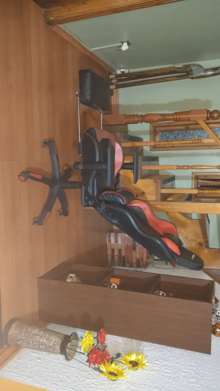 Silla gamer ReptileX roja y negra ajustable - 2
