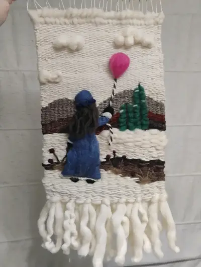 Tapiz decorativo tejido a mano con diseño de paisaje - miniatura 2