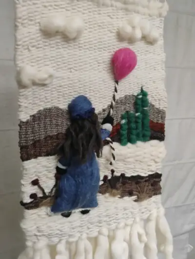 Tapiz decorativo tejido a mano con diseño de paisaje - miniatura 6