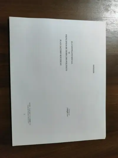 Impresión Libro El Contrato Social de Rousseau - miniatura 1