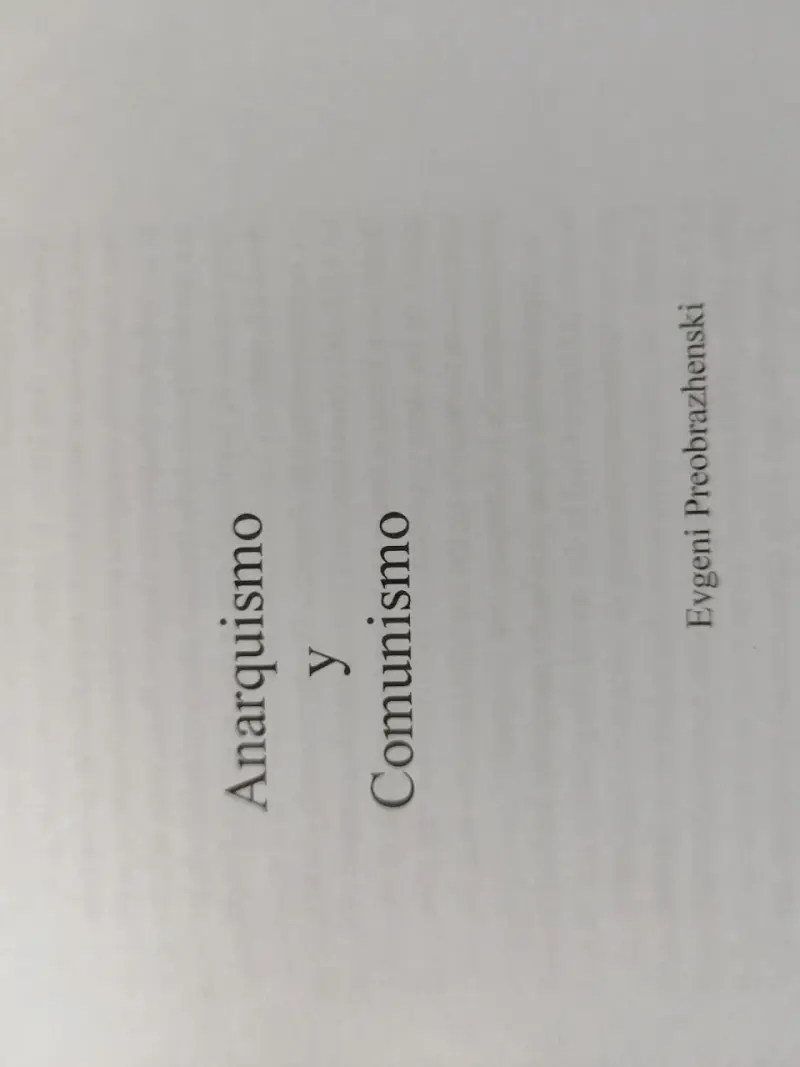 Impresión Libro Anarquismo y Comunismo Preobrazhen - 2