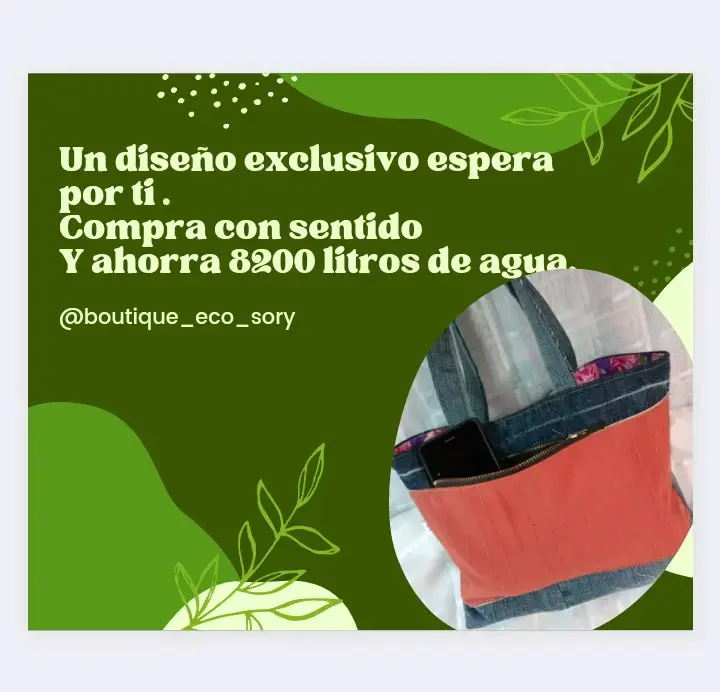 Bolso ecológico de mezclilla y tela reciclada - 1