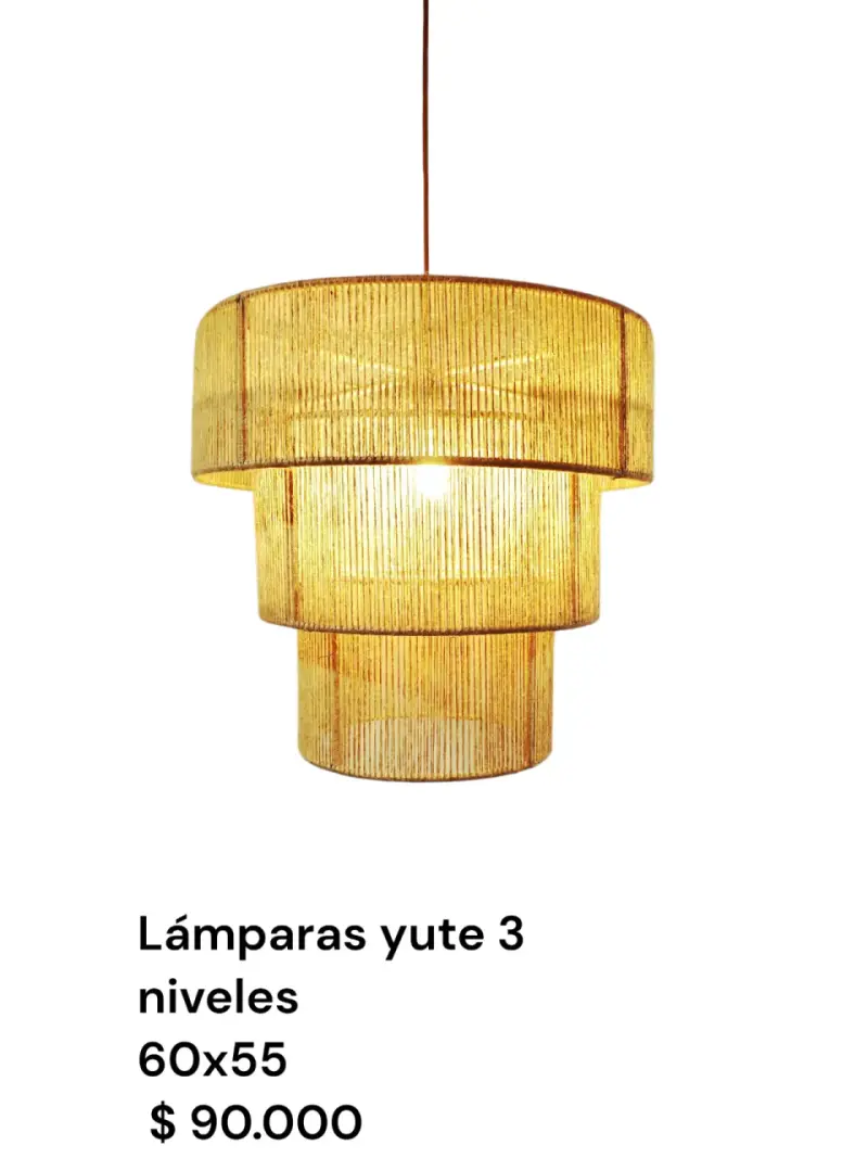 Lámpara colgante de yute 3 niveles - 1