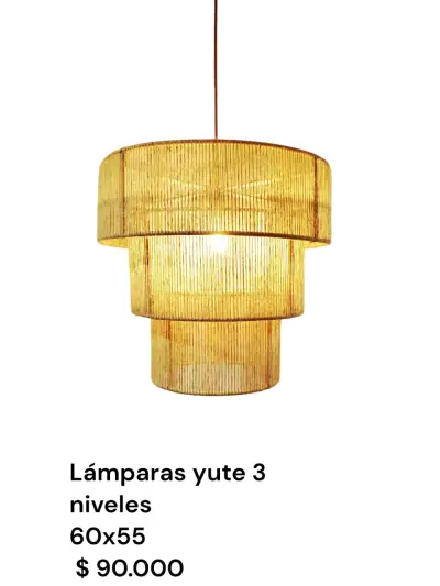 Lámpara colgante de yute 3 niveles - miniatura 1