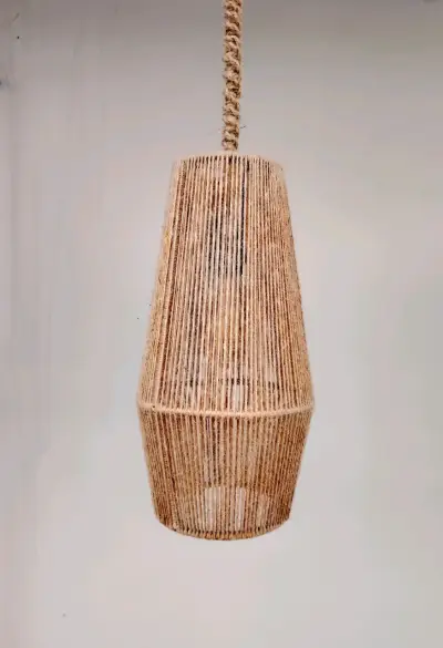 Lámpara colgante de mimbre tejida a mano - miniatura 2