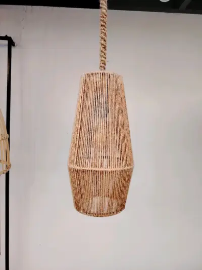 Lámpara colgante de mimbre tejida a mano - miniatura 3