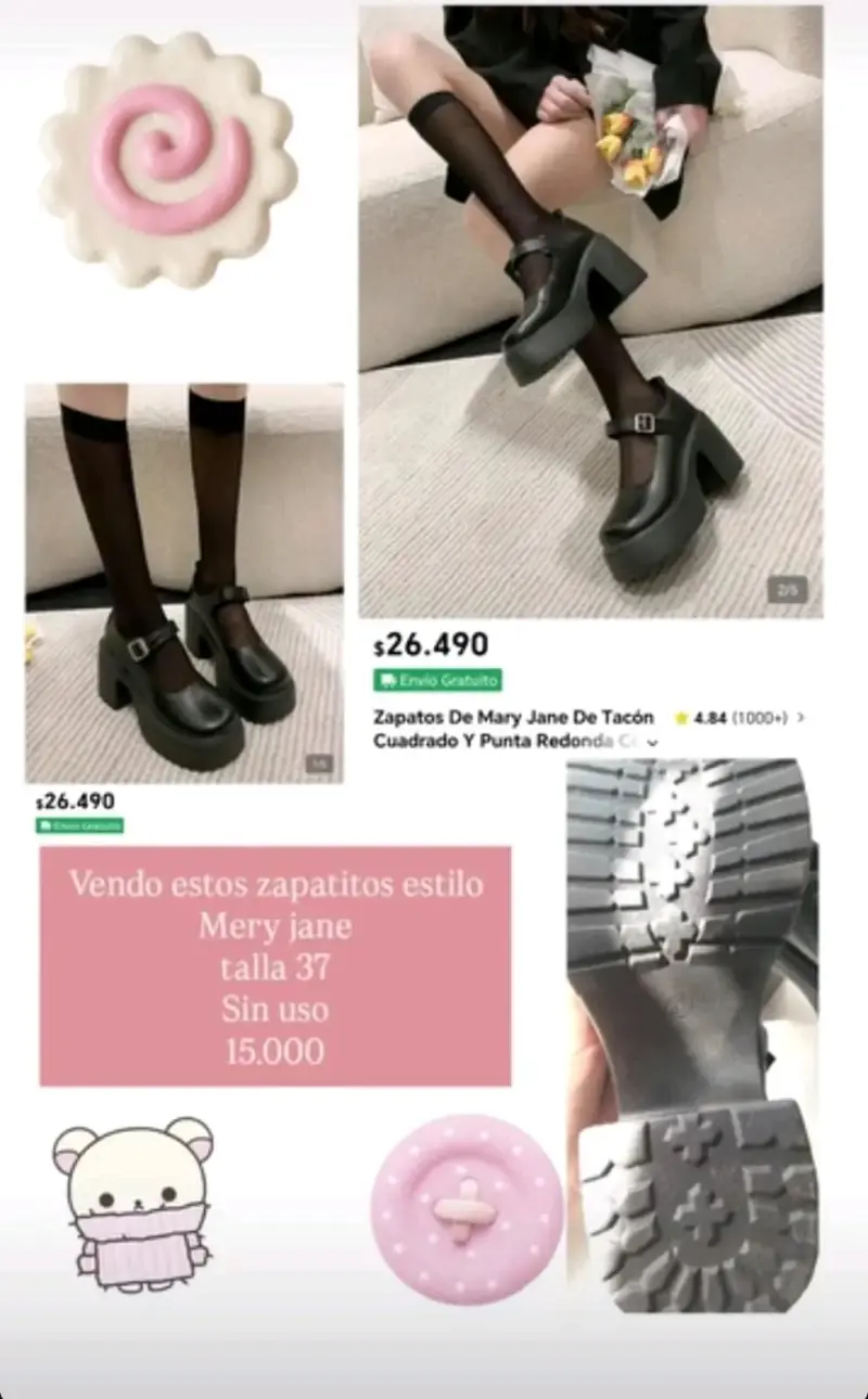Zapatos Mary Jane de Tacón Talla 37 - 2