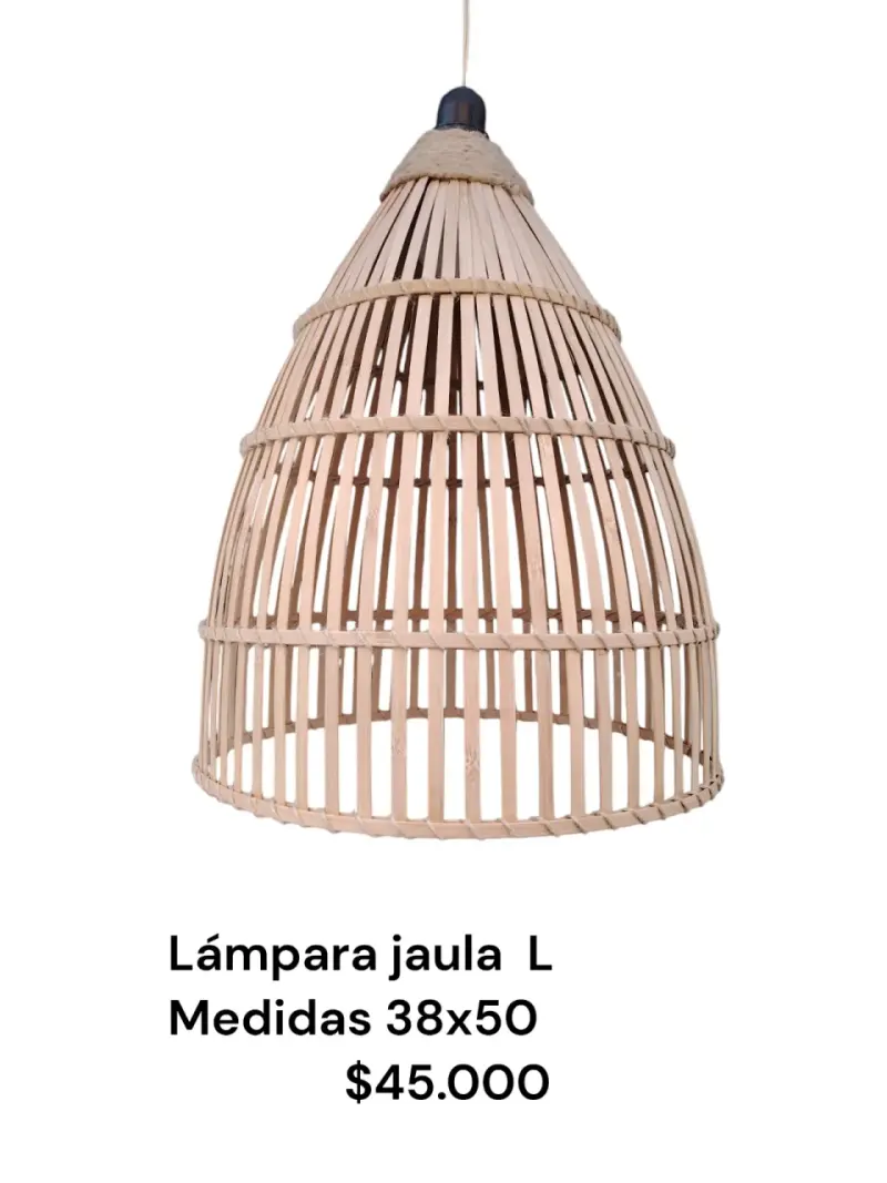 Lámpara colgante de mimbre estilo jaula - 3