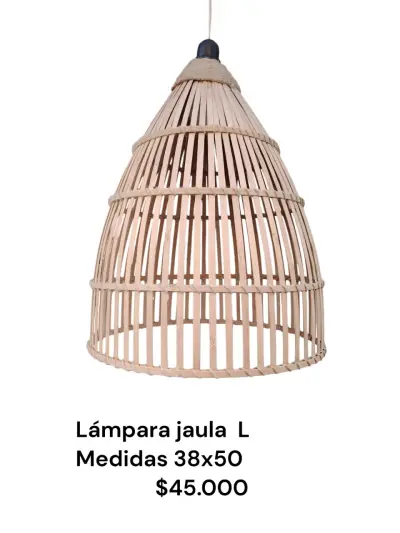 Lámpara colgante de mimbre estilo jaula - miniatura 3