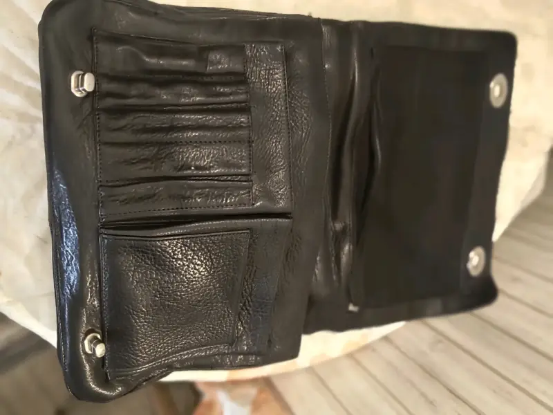 Maletín de cuero negro con compartimentos - 5