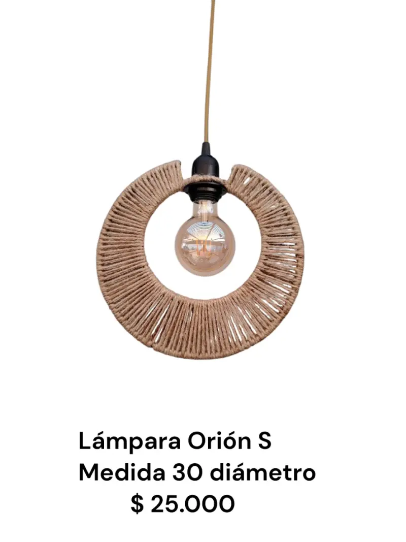 Lámpara colgante de yute Orión S - 1