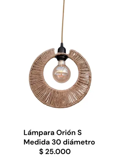 Lámpara colgante de yute Orión S - miniatura 1