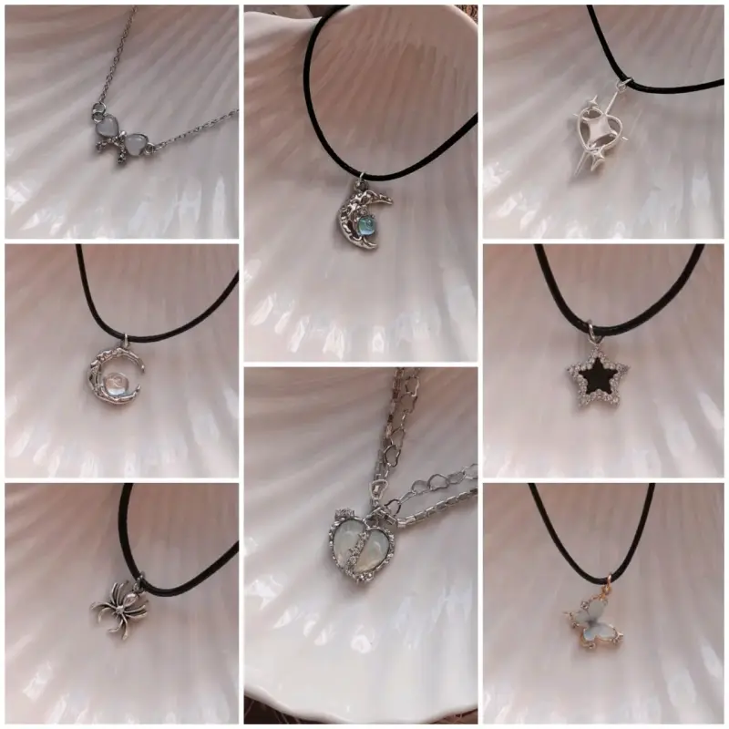 Collares de colgantes variados en plata y oro - 1