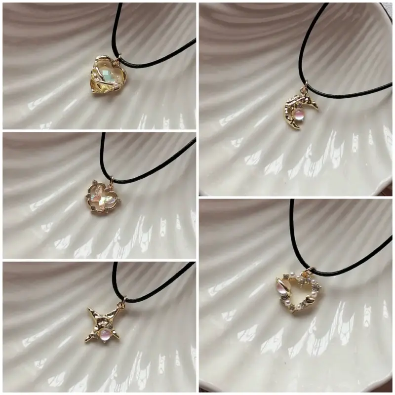 Collares de colgantes variados en plata y oro - 3