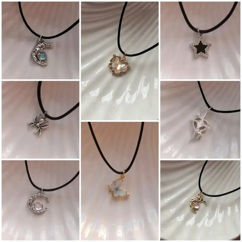 Collares de colgantes variados en plata y oro - 4