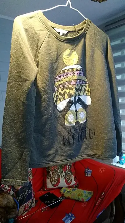 Polerón verde con diseño de invierno para mujer - miniatura 2