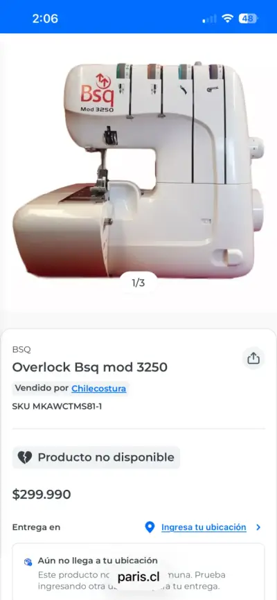 Máquina Overlock BSQ Mod 3250 multifuncional - miniatura 1