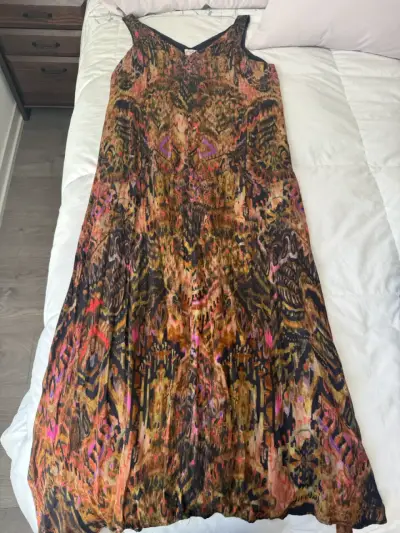 Vestido largo estampado bohemio - miniatura 1