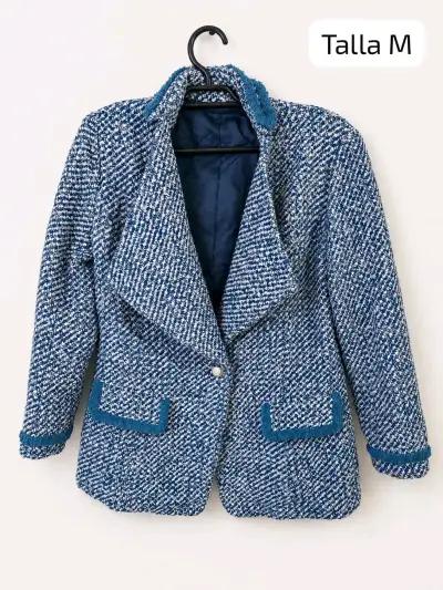 Chaqueta Tweed azul talla M - miniatura 1
