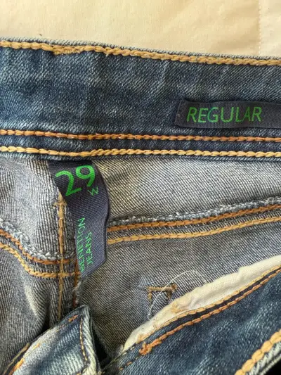 Jeans azul regular para mujer talla 29 - miniatura 3