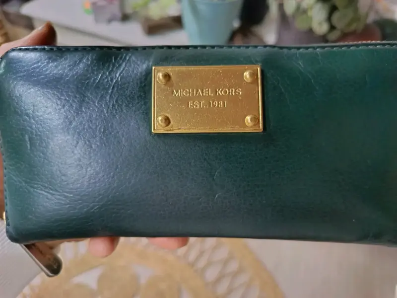 Billetera de cuero verde Michael Kors - 3