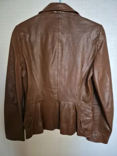 Blazer de cuero sintético marrón Zara Basic - miniatura 2